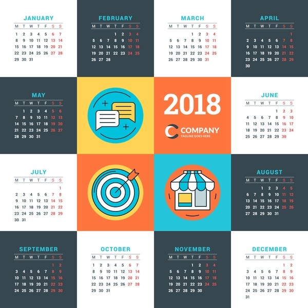 87+ Fascinating Printable Calendar Templates 61 2018 printable calendars 60 87+ Fascinating Printable Calendar Templates - 61