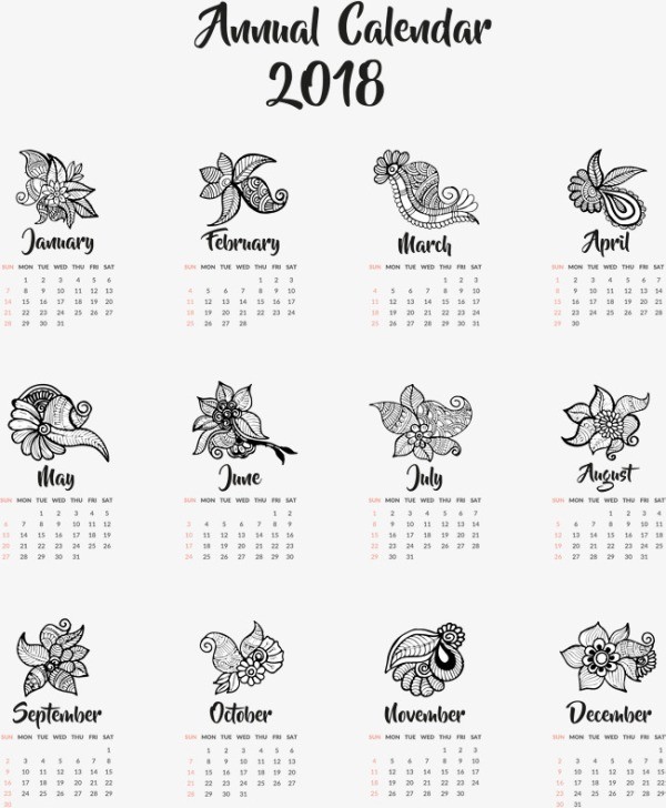 2018-printable-calendars-82 87+ Fascinating Printable Calendar Templates