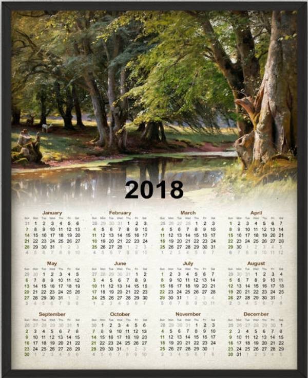 2018-printable-calendars-84 87+ Fascinating Printable Calendar Templates