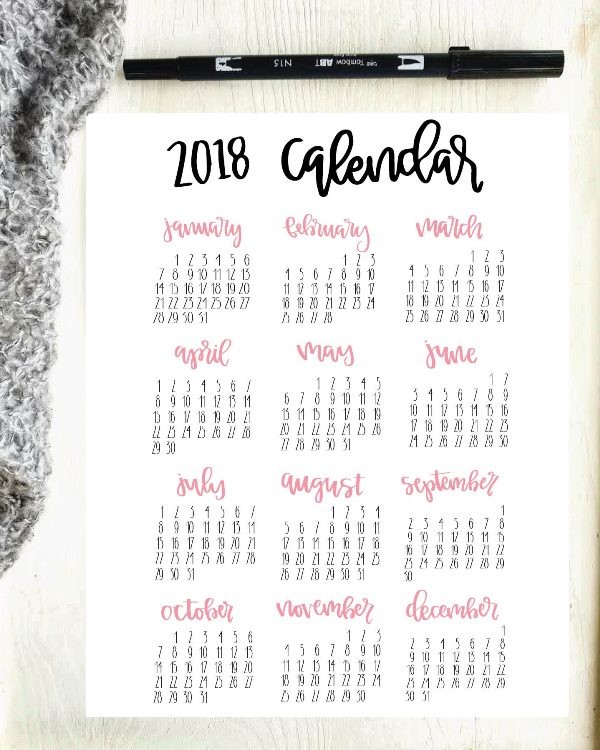 2018-printable-calendars-90 87+ Fascinating Printable Calendar Templates