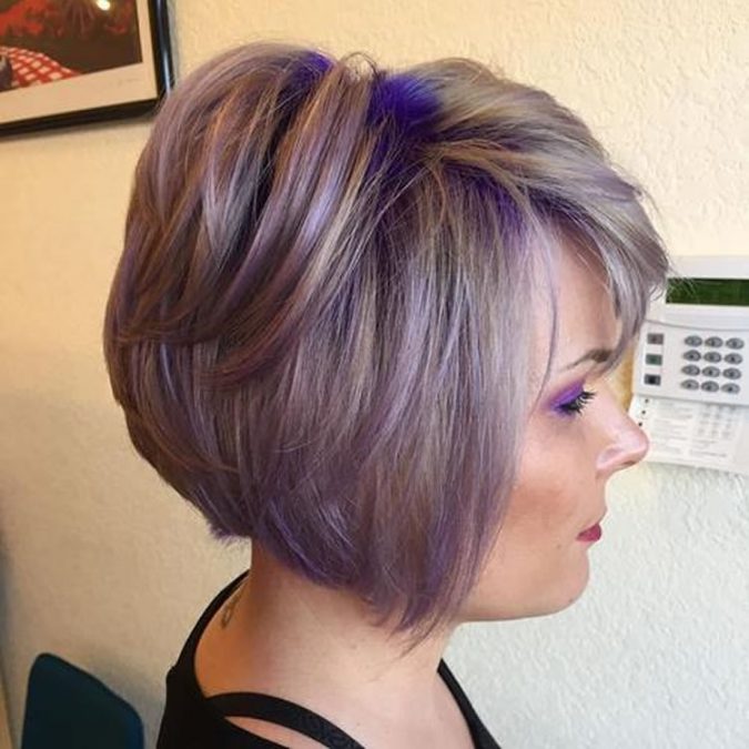 Grey to Purple Ombre bob hairstyle Best hairstyles for straight thin hair - Give it FLAIR! - 9