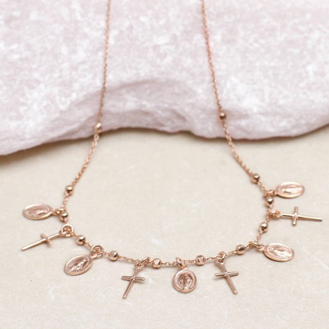 original rose gold miraculous medal and crucifix necklace 18 New Jewelry Trends for This Summer - 14
