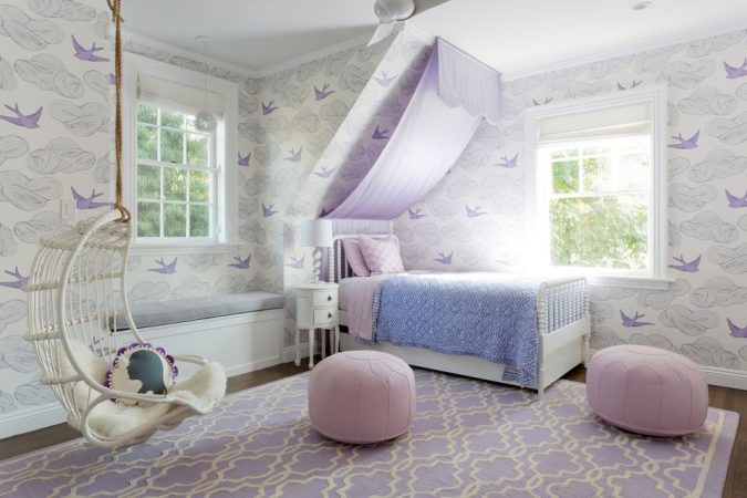 Lavender-Slide-Canopy-Big-children-bedroom-675x450 Canopy Beds through History... 35+ Bedroom Designs