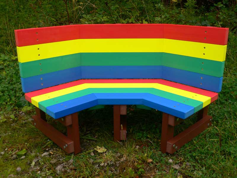 Rainbow-bench 15 killer Garden Bench Decoration Ideas