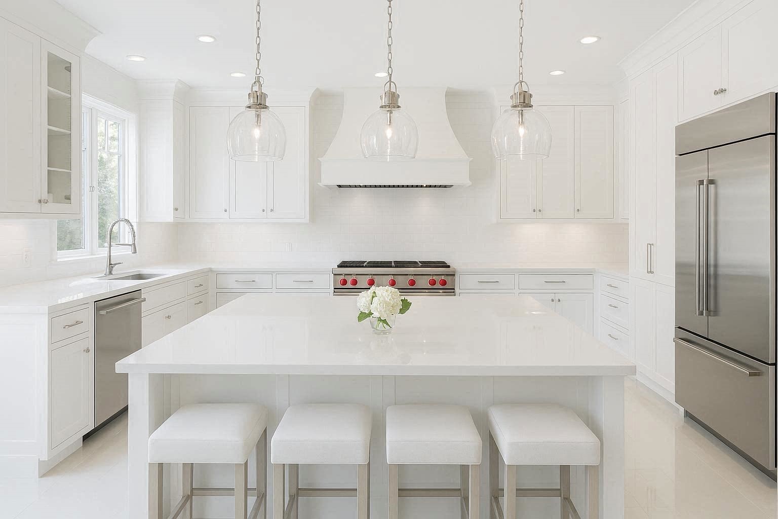 Reflective Surfaces That Amplify Light Top 10 Best White Bright Kitchen Design Ideas - 9