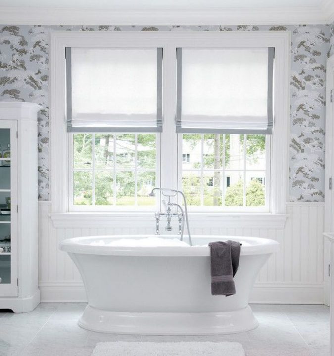 curtains bathroom window treatments 7 Unique Ways to Get Luxury Hotel Bathroom at Home - 12