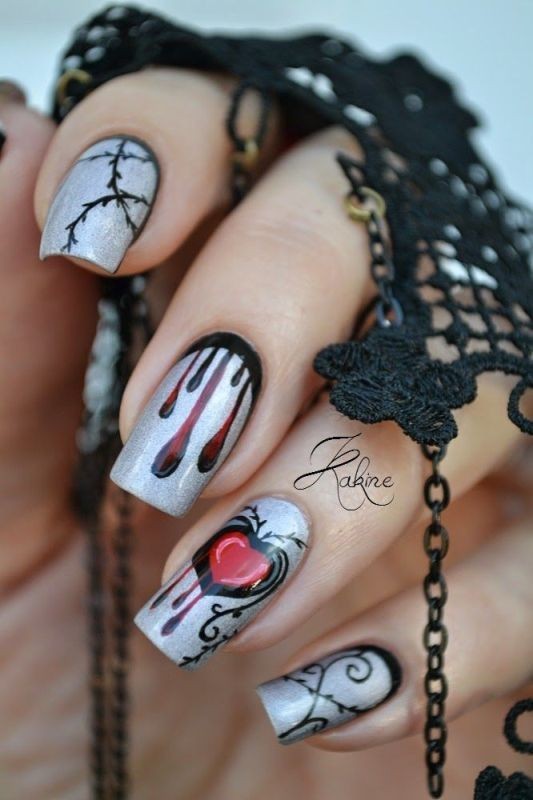 halloween nail ideas 10 85+ Seriously Spooky Halloween Nail Art Ideas - 9
