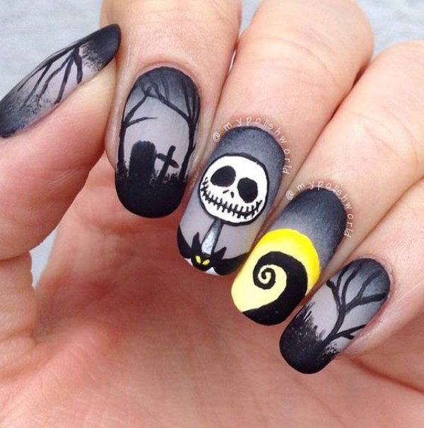 halloween-nail-ideas-111 89+ Seriously Spooky Halloween Nail Art Ideas