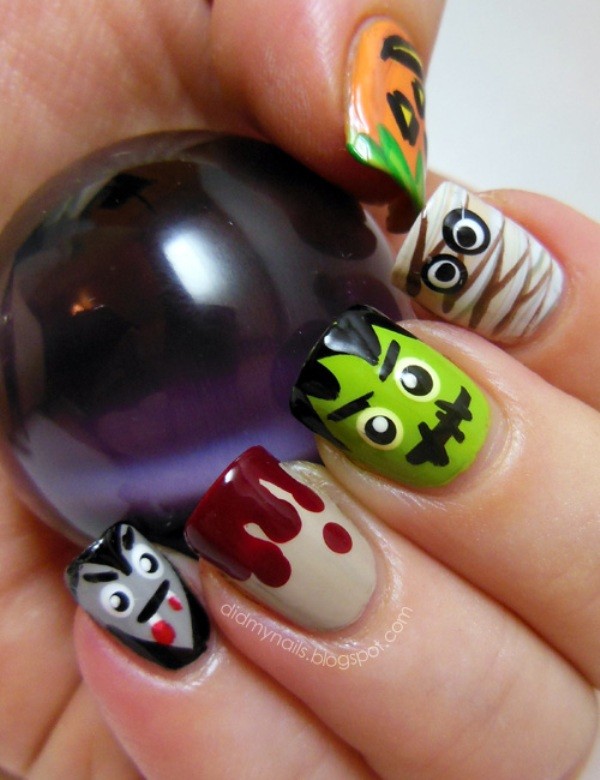 85+ Seriously Spooky Halloween Nail Art Ideas 143 halloween nail ideas 140 85+ Seriously Spooky Halloween Nail Art Ideas - 143