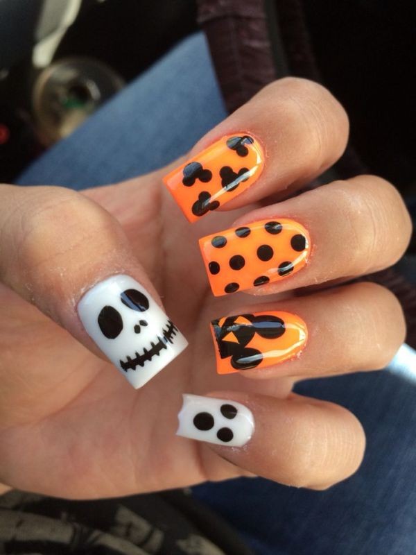 halloween-nail-ideas-150 89+ Seriously Spooky Halloween Nail Art Ideas