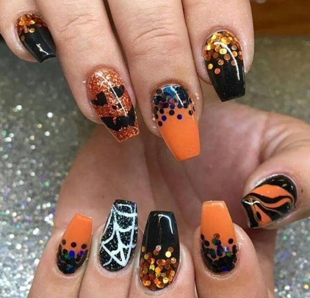 halloween-nail-ideas-175 89+ Seriously Spooky Halloween Nail Art Ideas