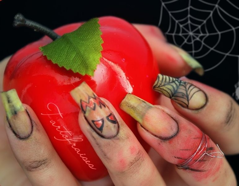 halloween-nail-ideas-192 89+ Seriously Spooky Halloween Nail Art Ideas