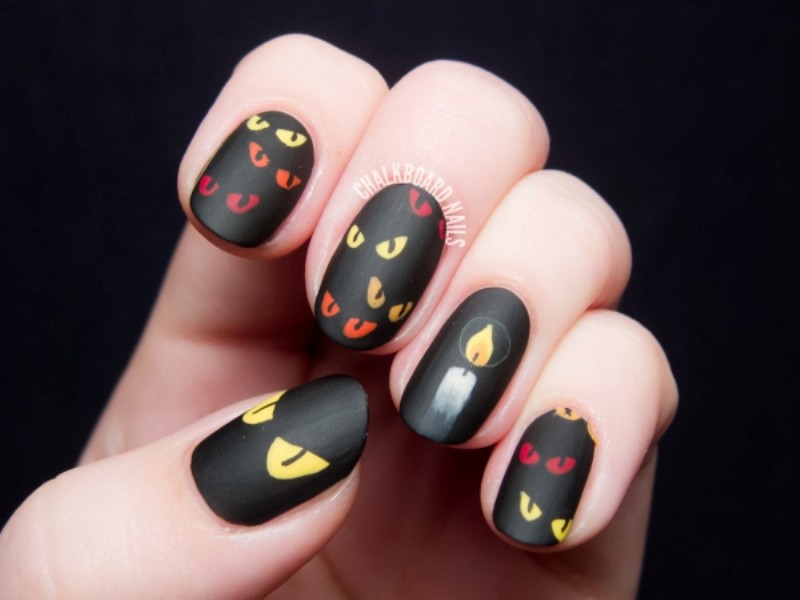 halloween nail ideas 215 85+ Seriously Spooky Halloween Nail Art Ideas - 218