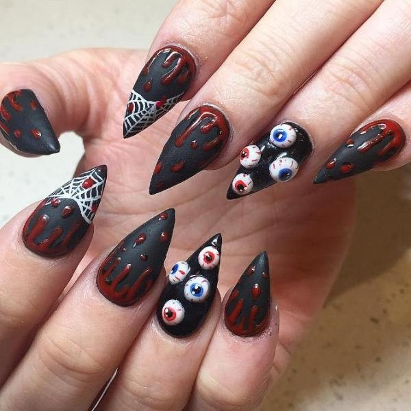 halloween-nail-ideas-77 89+ Seriously Spooky Halloween Nail Art Ideas