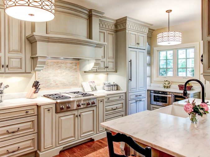 kitchen with wooden floor Top 10 Best White Bright Kitchen Design Ideas - 3