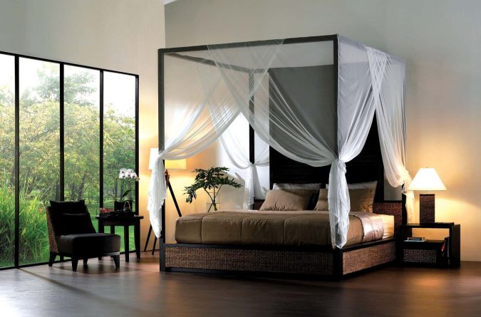 modern-canopy-bedroom-canopy-bed-675x445 Canopy Beds through History... 35+ Bedroom Designs