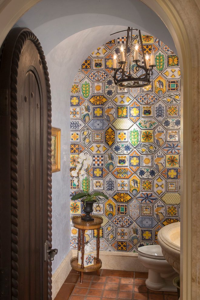 powder room half bathroom Moroccan design Top 10 Stunning Powder Room Decorating Ideas - 13