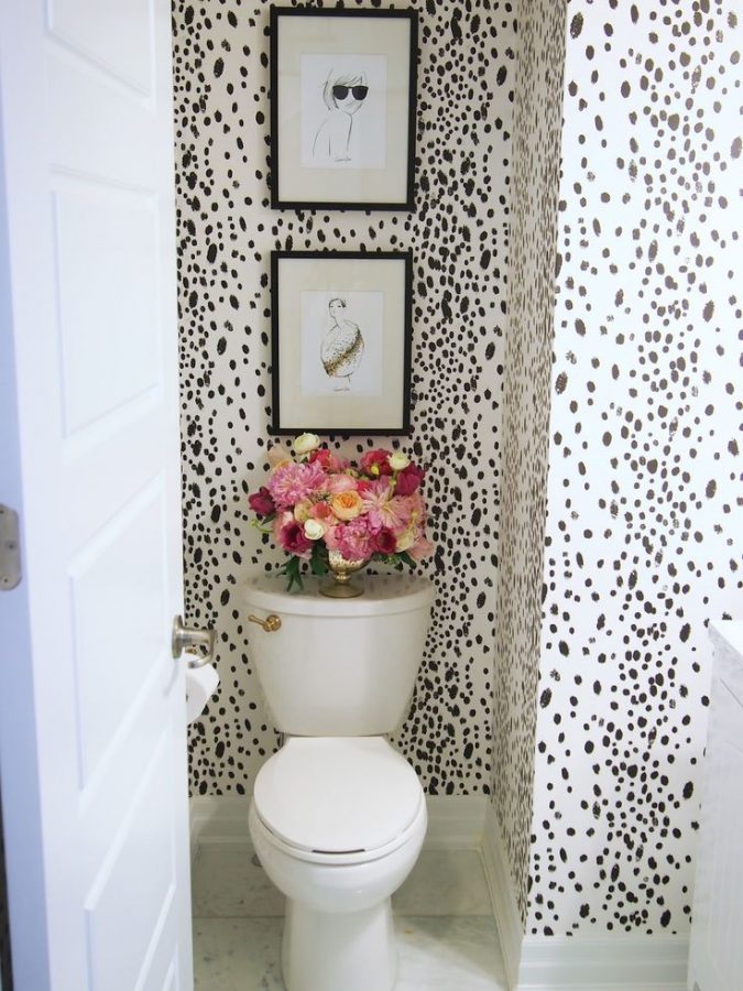 powder room half bathroom animal textured walls 2 Top 10 Stunning Powder Room Decorating Ideas - 12