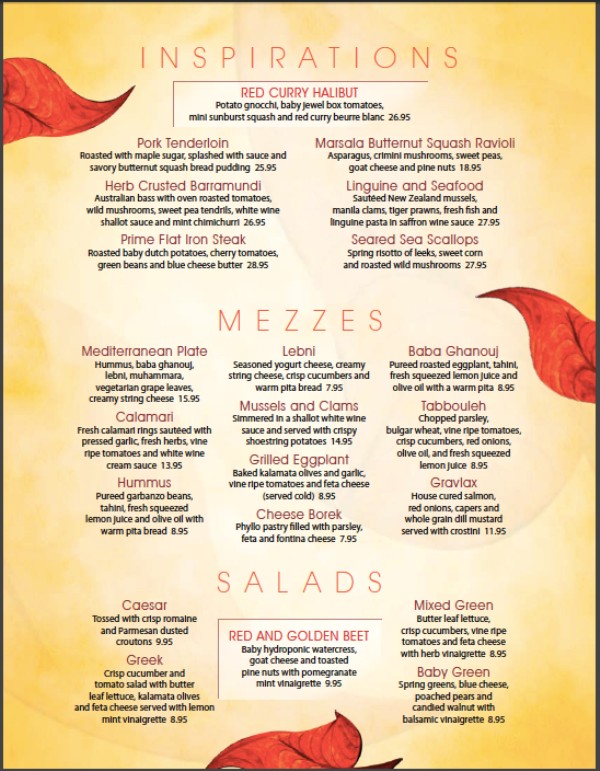 restaurant menu 1 Top 10 Steps You Need to Take Before Starting a Restaurant Business - 15