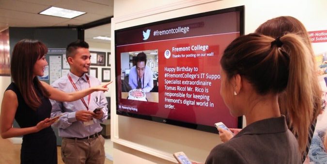7 Reasons Digital Signage Gets Your Business More Customers 10 digital signage fremont college enplug 7 Reasons Digital Signage Gets Your Business More Customers - 10