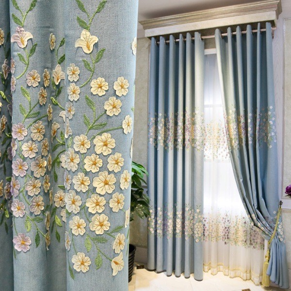 embroidered-blackout-curtains-5 7 Luxurious Blackout Curtain Ideas That Will Turn Your Window into a Piece of Art