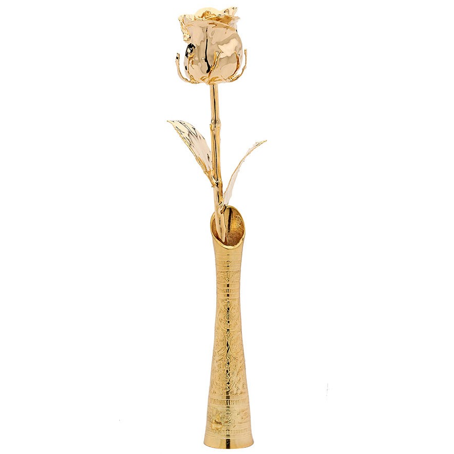 gold-eternity-rose-in-gold-vase Eternity Rose As a Perfect Romantic Gift to Express Your True Love