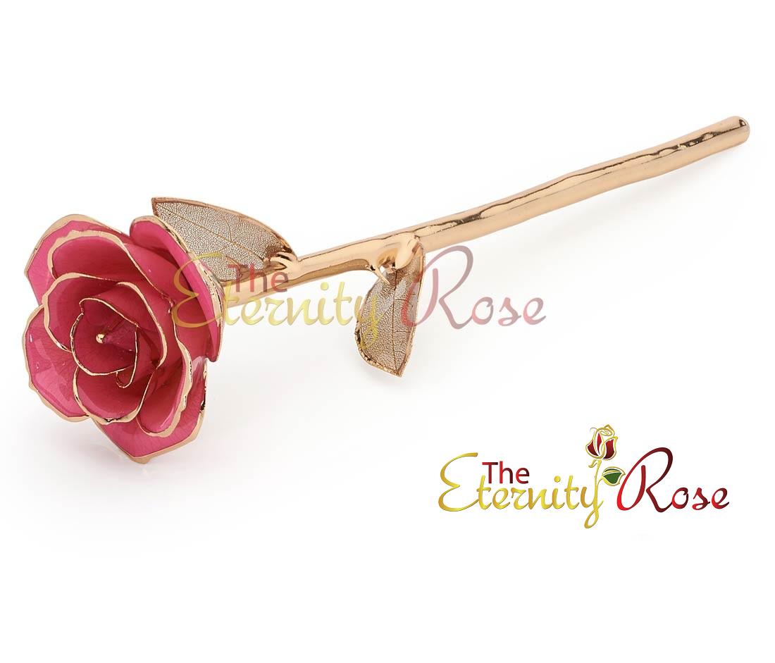 pink eternity rose gold lattice leaves Eternity Rose As a Perfect Romantic Gift to Express Your True Love - 2