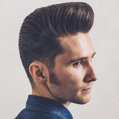 Image of Pompadour oval face men's hairstyle
