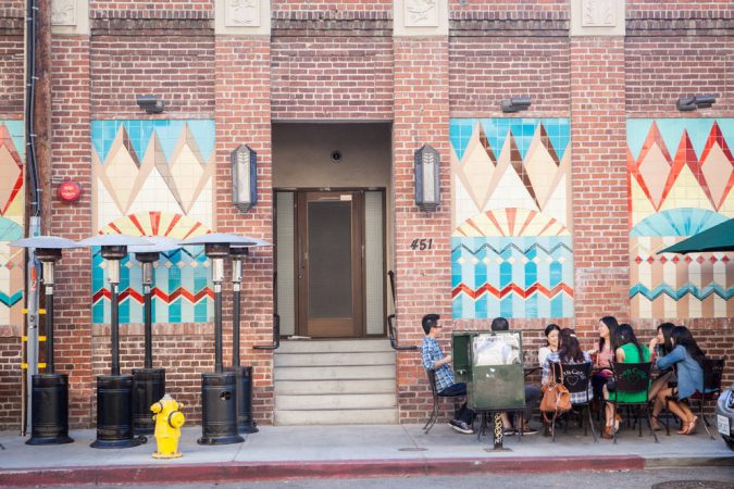 LA arts district outdoor cafe seating mosaics Top 10 Cool & Unusual Things to Do in Los Angeles - 21