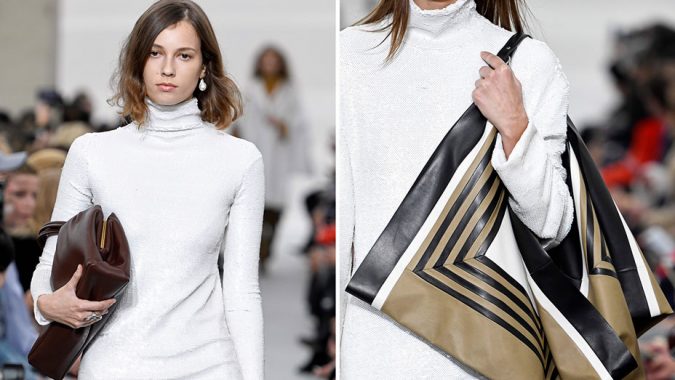Silk-Scarves-celine_spring2018-Paris-Fashion-Week-675x380 +25 Catchiest Scarf Trends for Women in 2022