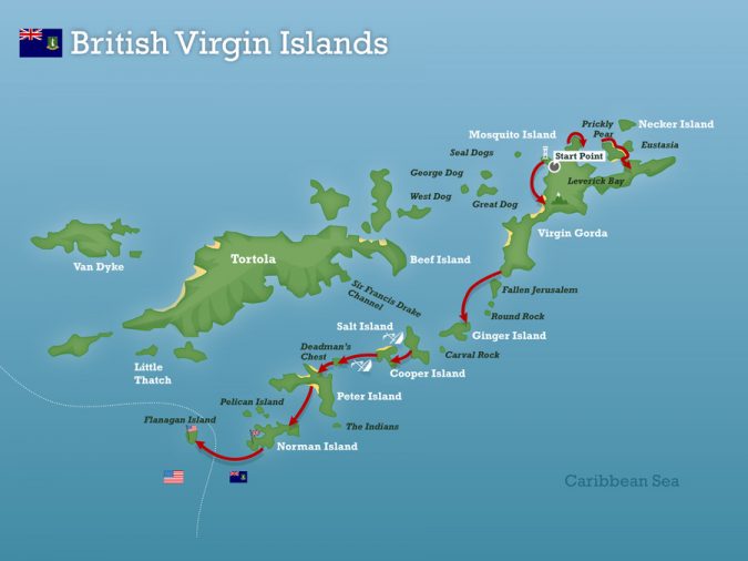 The British Virgin Islands map Top 5 Debt-Free Countries in The World! - 7