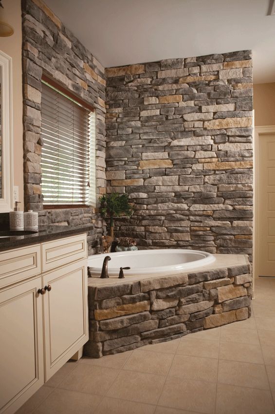 bathroom decorative stone bricks Best 10 Master Bathroom Design Ideas - 19