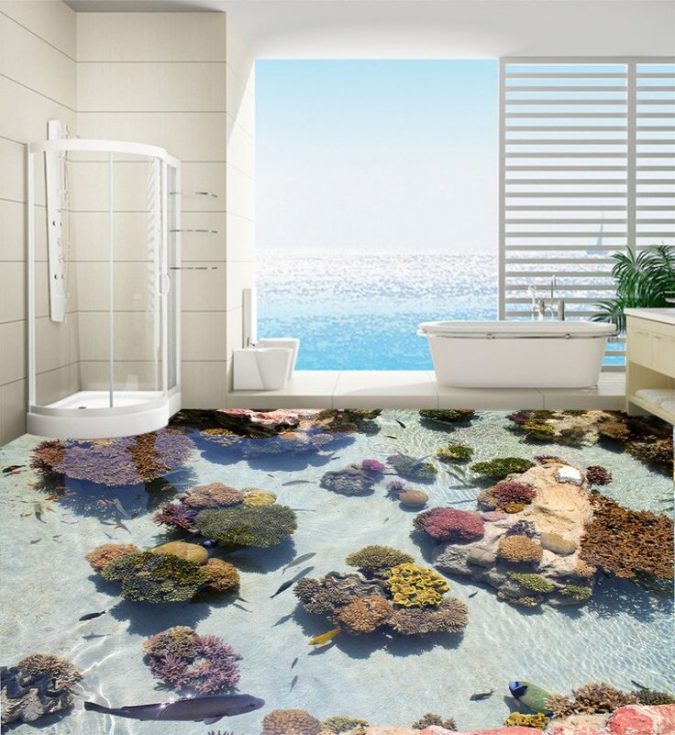 bathroom with 3D wallpapers Best 10 Master Bathroom Design Ideas - 4