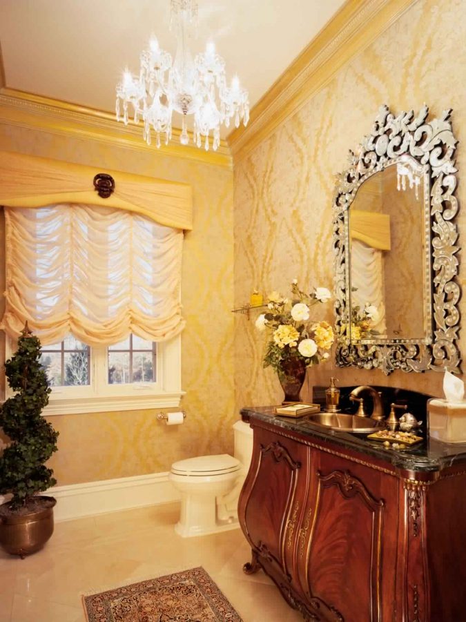 bathroom with wallpapers Best 10 Master Bathroom Design Ideas - 3