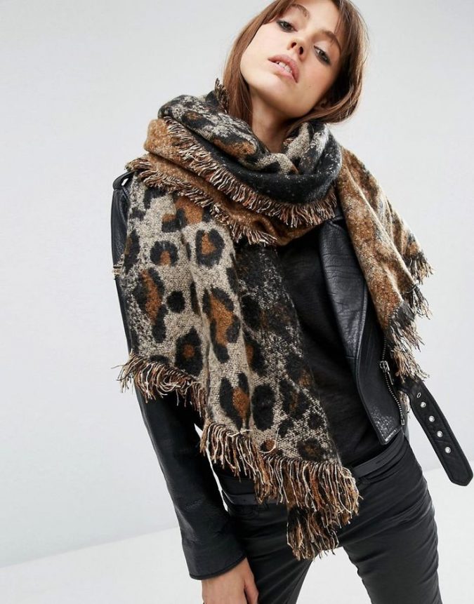 leopard-print-scarf-675x861 +25 Catchiest Scarf Trends for Women in 2022