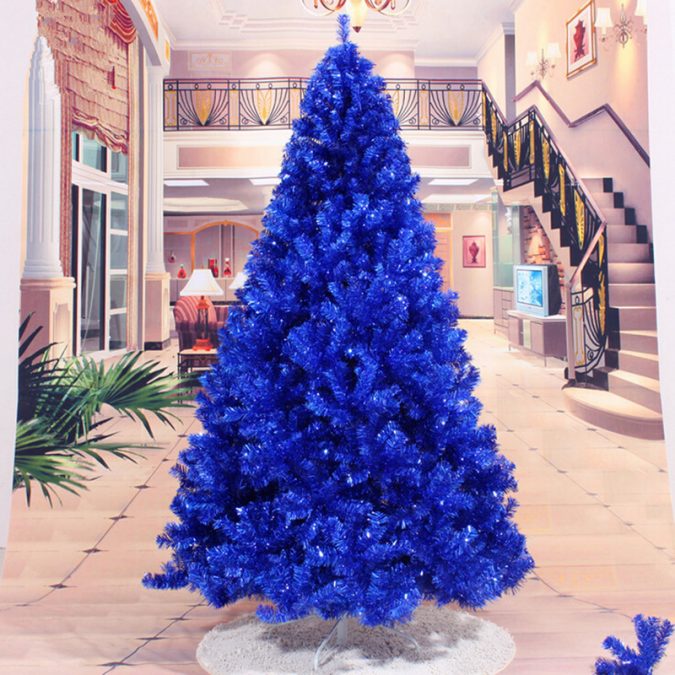 navy blue Christmas tree Top 10 Christmas Decoration Ideas & Trends - 1