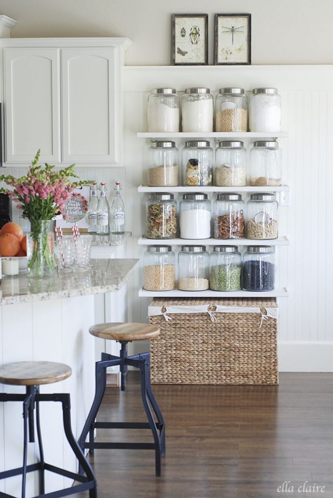 Bookshelves may be reused in the kitchen to store cereal boxes Top 6 Tips For Renovating Your Home In Limited Budget - 7