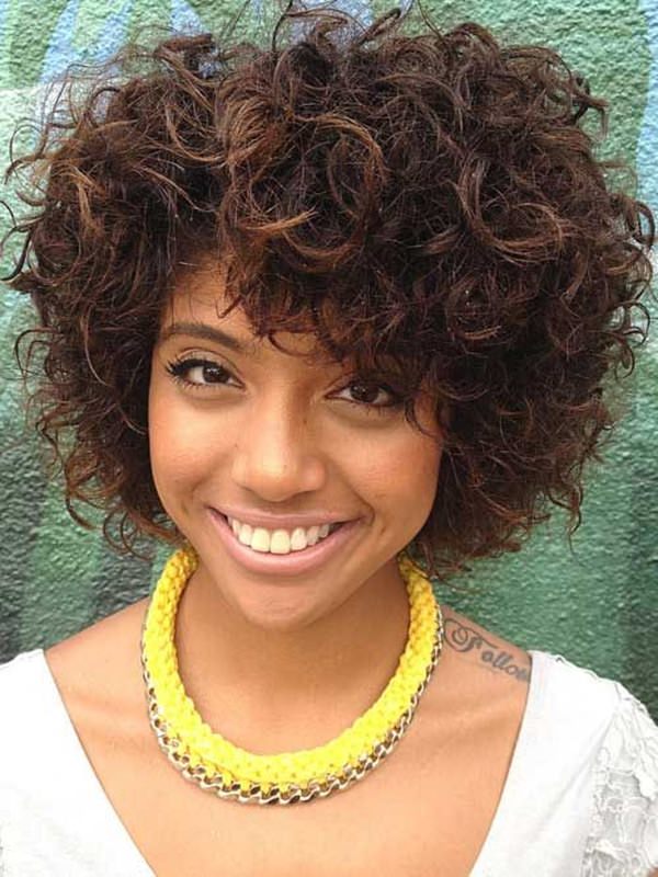 Curly White Bob Hairstyle short hairstyles for black women Top 10 Cutest Short Haircuts for Black Women - 7