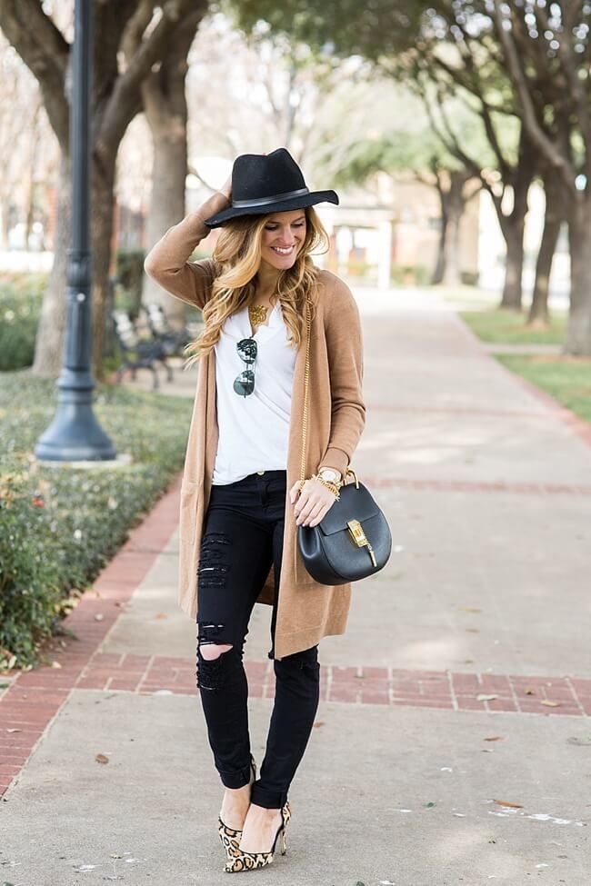 Jeans and t shirt and long cardigan women summer outfit 2 Top 10 Lovely Spring & Summer Outfit Ideas - 26