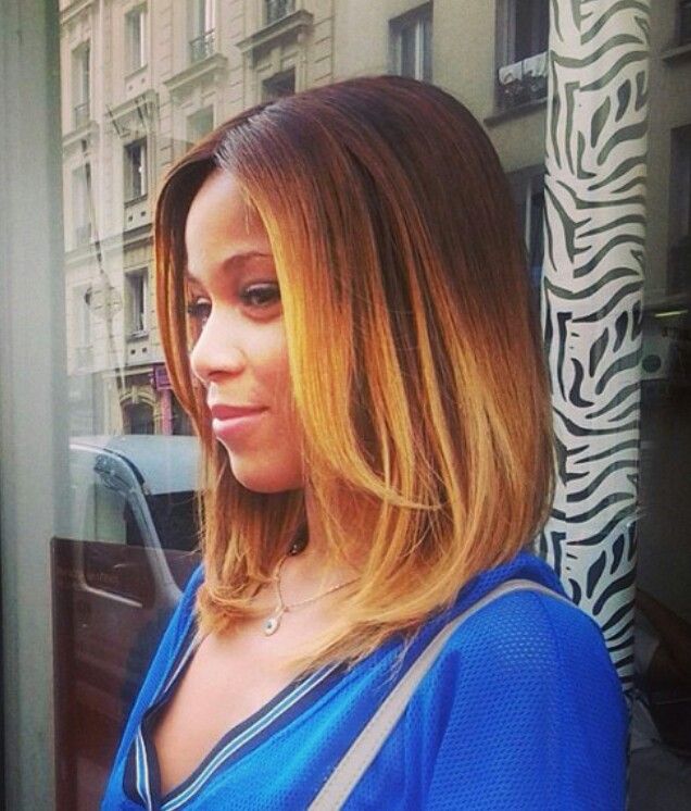 Long Bob ombre Hairstyle for black women TOP 10 Stylish Bob Hairstyles for Black Women - 15
