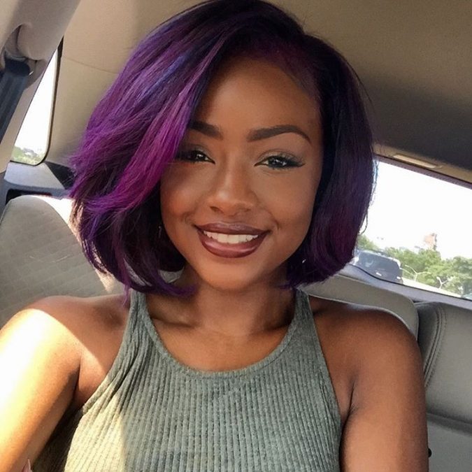 Short-purple-Bob-hairstyle-for-black-women-675x675 TOP 10 Stylish Bob Hairstyles for Black Women in 2022