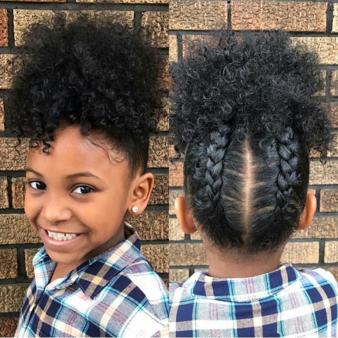 Upper bun hairstyle Top 10 Cutest Hairstyles for Black Girls - 9 cute hairstyles for black girls