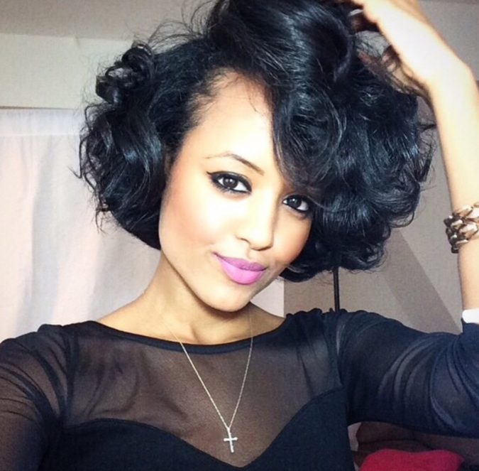 Wide-curly-bob-with-volume-for-black-women-2-675x663 TOP 10 Stylish Bob Hairstyles for Black Women in 2022