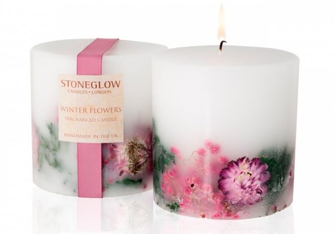 Top 10 Best Wedding Anniversary Gift Ideas 17 flower scented candles Winter flowers Pillar 1 Top 10 Best Wedding Anniversary Gift Ideas - 17