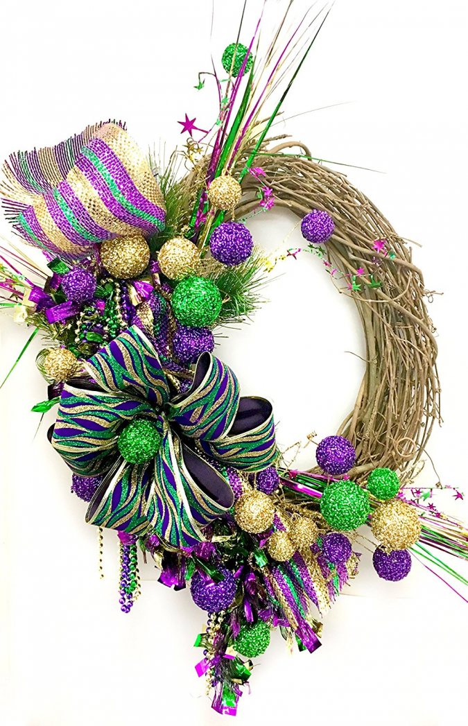 image001 Fat Tuesday is Coming! 11 Classy Mardis Gras Wreaths for Your Front Door - 11