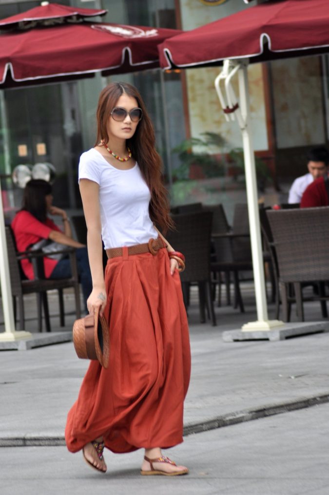 maxi skirt women summer outfit Top 10 Lovely Spring & Summer Outfit Ideas - 12