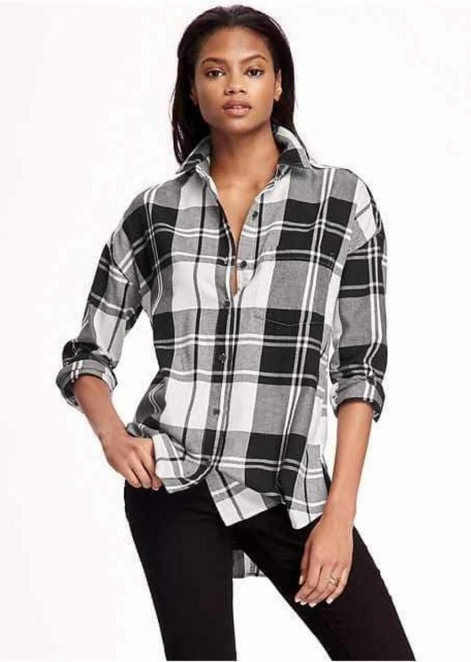 old navy boyfriend flannel shirt for women 12 Outdated Fashion Trends Coming Back - 24