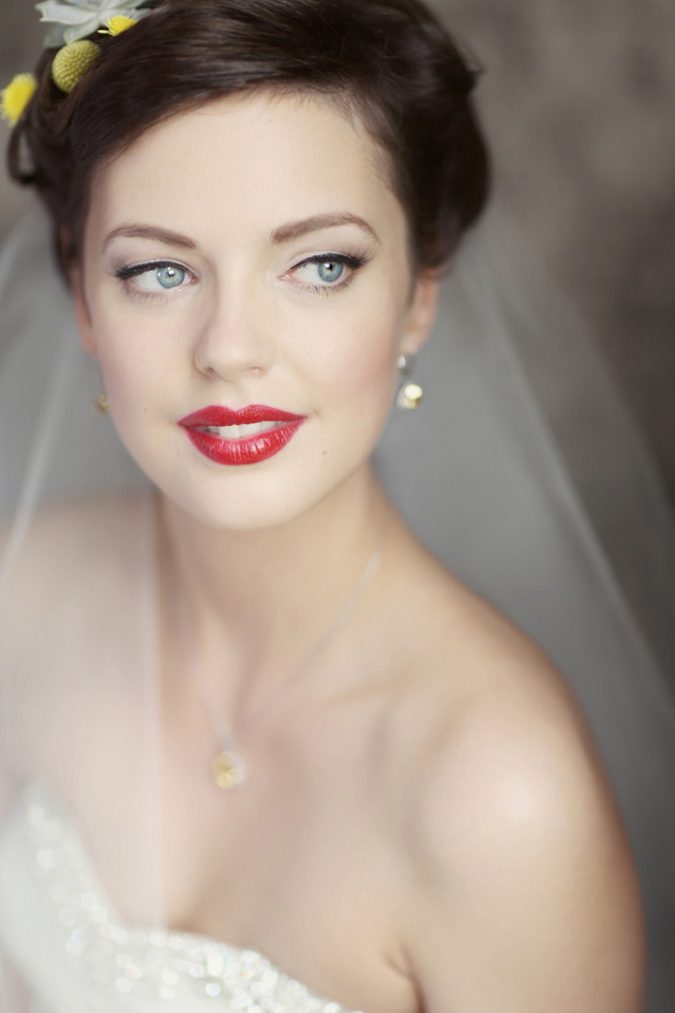 wedding bridal makeup red lip Top 10 Wedding Makeup Ideas for Brides - 13