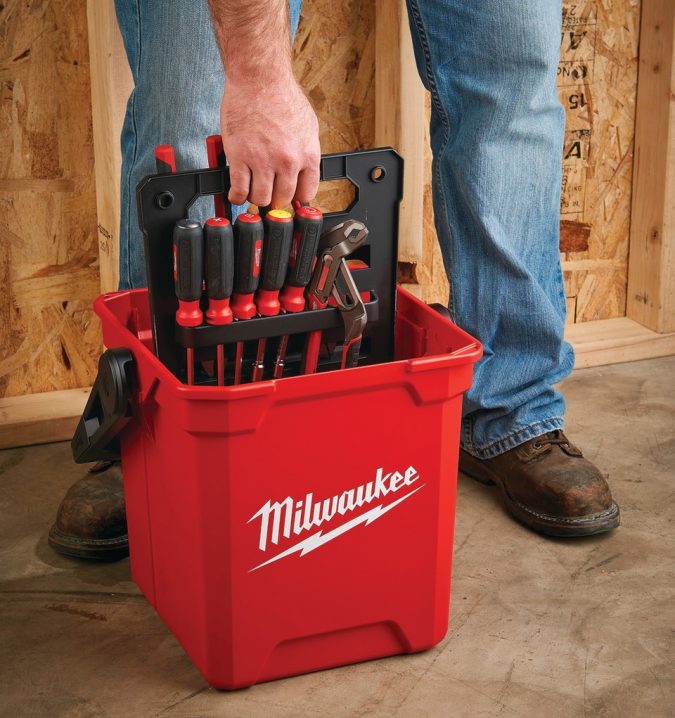 Milwaukee-13-inch-Jobsite-Work-Box-2-675x718 Top 10 Best Construction Tools List in 2020 ... [with pictures]