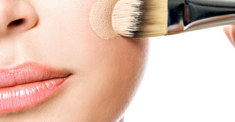 applying makeup foundation with brush 5 Simple Tips to Avoid Cakey Makeup - makeup 156